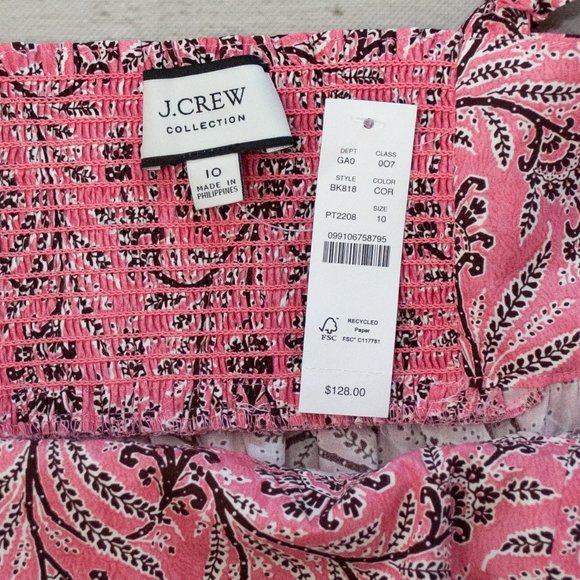 NWT J. Crew Tie-shoulder Tank Top in Ratti Coral Vines size 10 - Picture 10 of 11